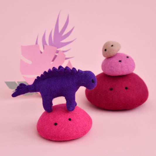 Sincere Stegosaurus | Purple Felt Wool Dinosaur