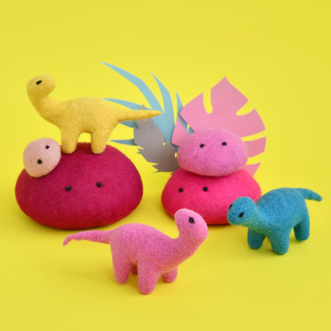 Berry Brontosaurus | Mini Pink Felt Dinosaur