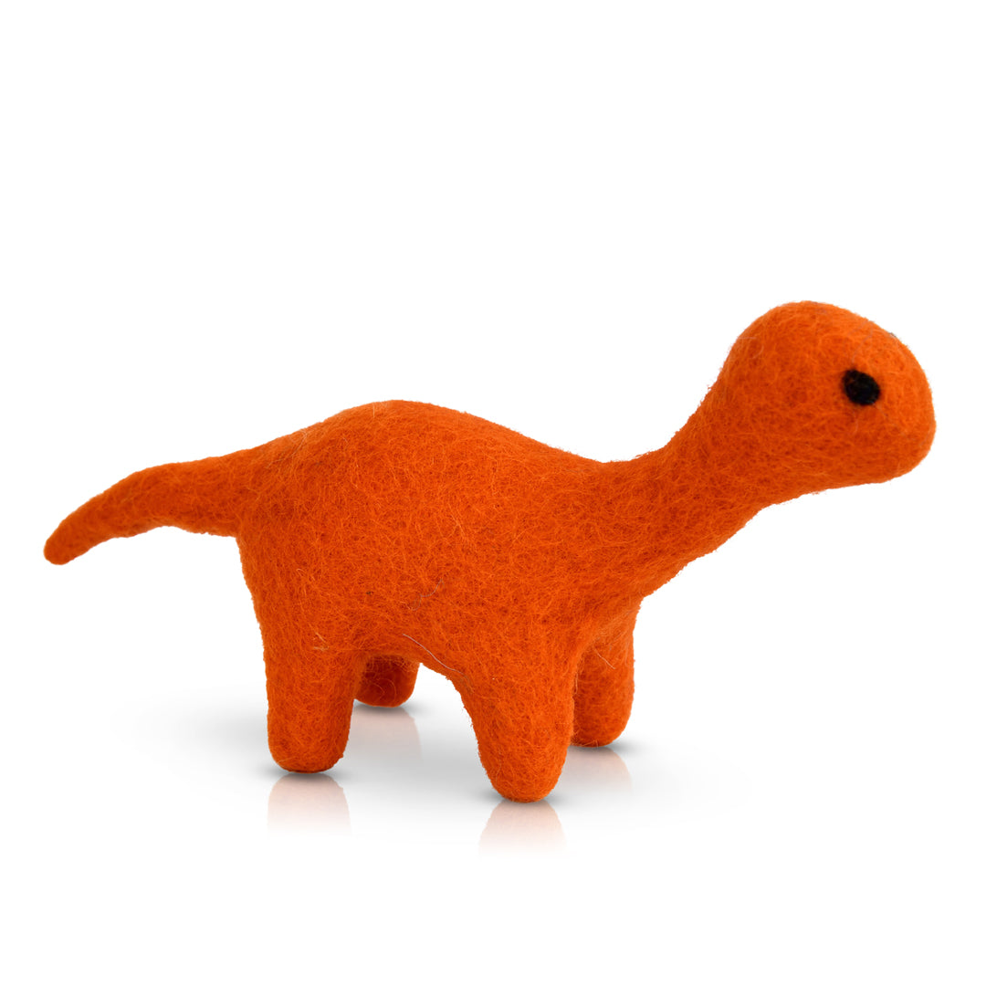 Dynamic Dinosaur | Mini Orange Felt Dinosaur Toy