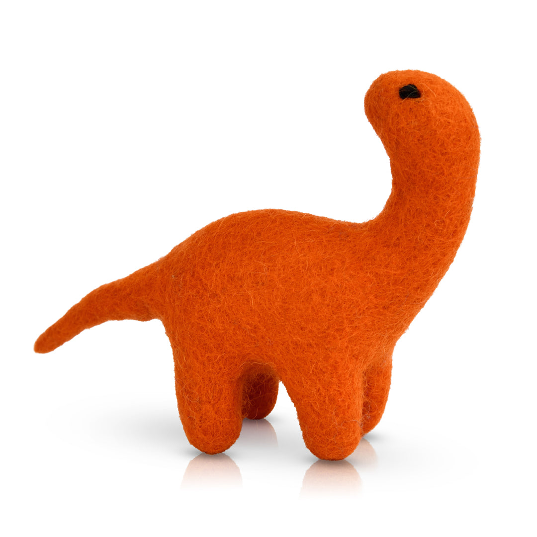 Brainy Brontosaurus | Mini Orange Felt Dinosaur