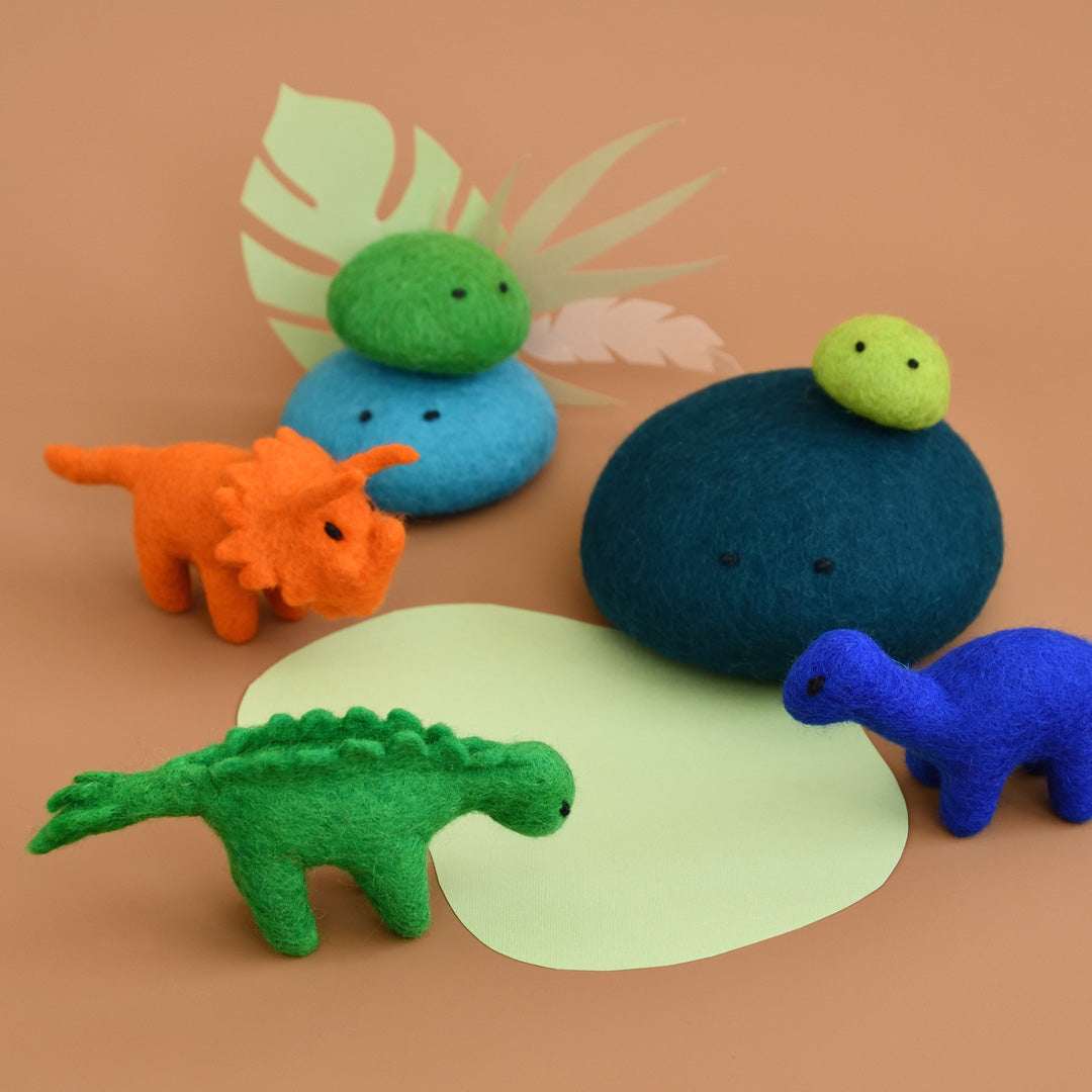 Splendid Stegosaurus | Mini Green Felt Dinosaur