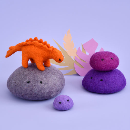 Scientific Stegosaurus | Mini Orange Felt Dinosaur