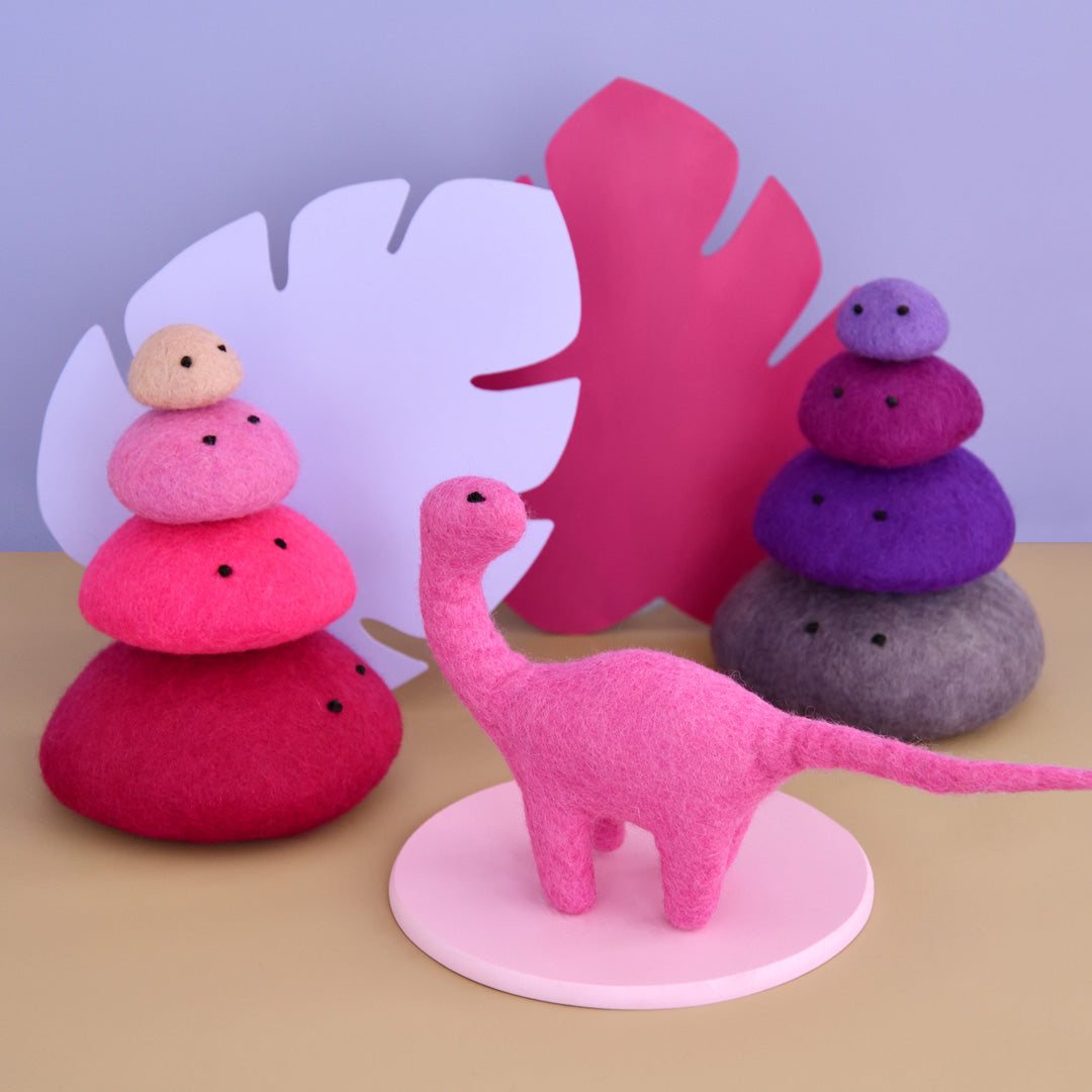 Delightful Dino | Pink Felt Brontosaurus