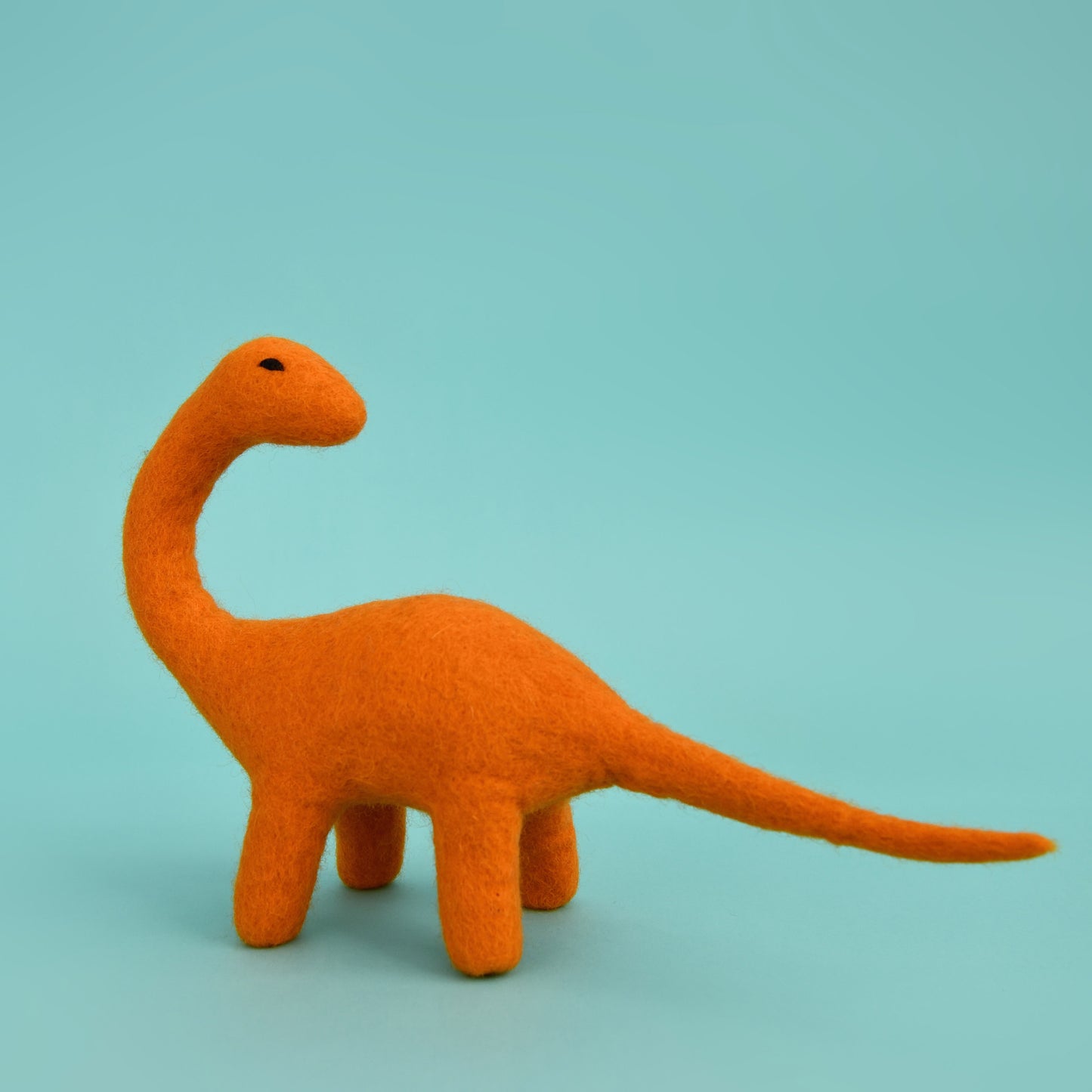 Daredevil Dinosaur | Handmade Orange Felt Brontosaurus