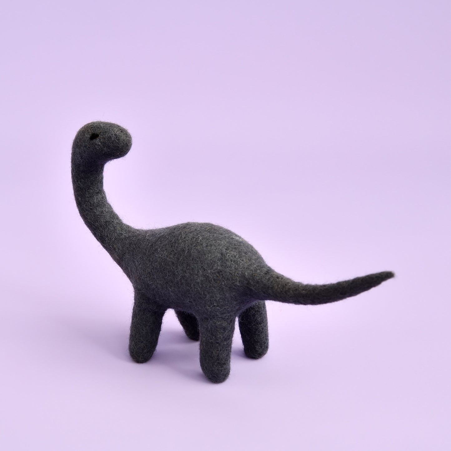 Detective Dino | Charcoal Grey Wool Felt Dinosaur Toy