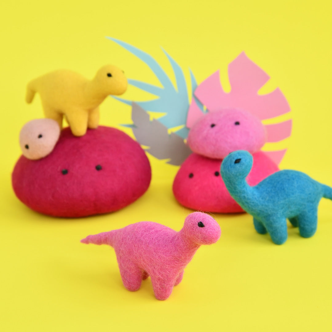 Dazzling Dino | Mini Pink Felt Dinosaur