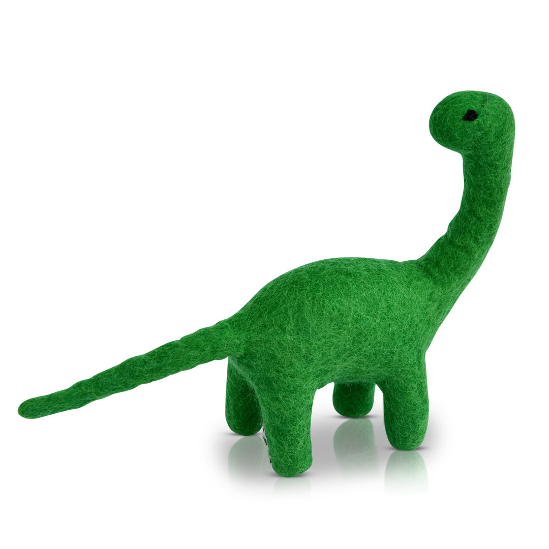 Devoted Dino | Green Felt Brontosaurus Toy