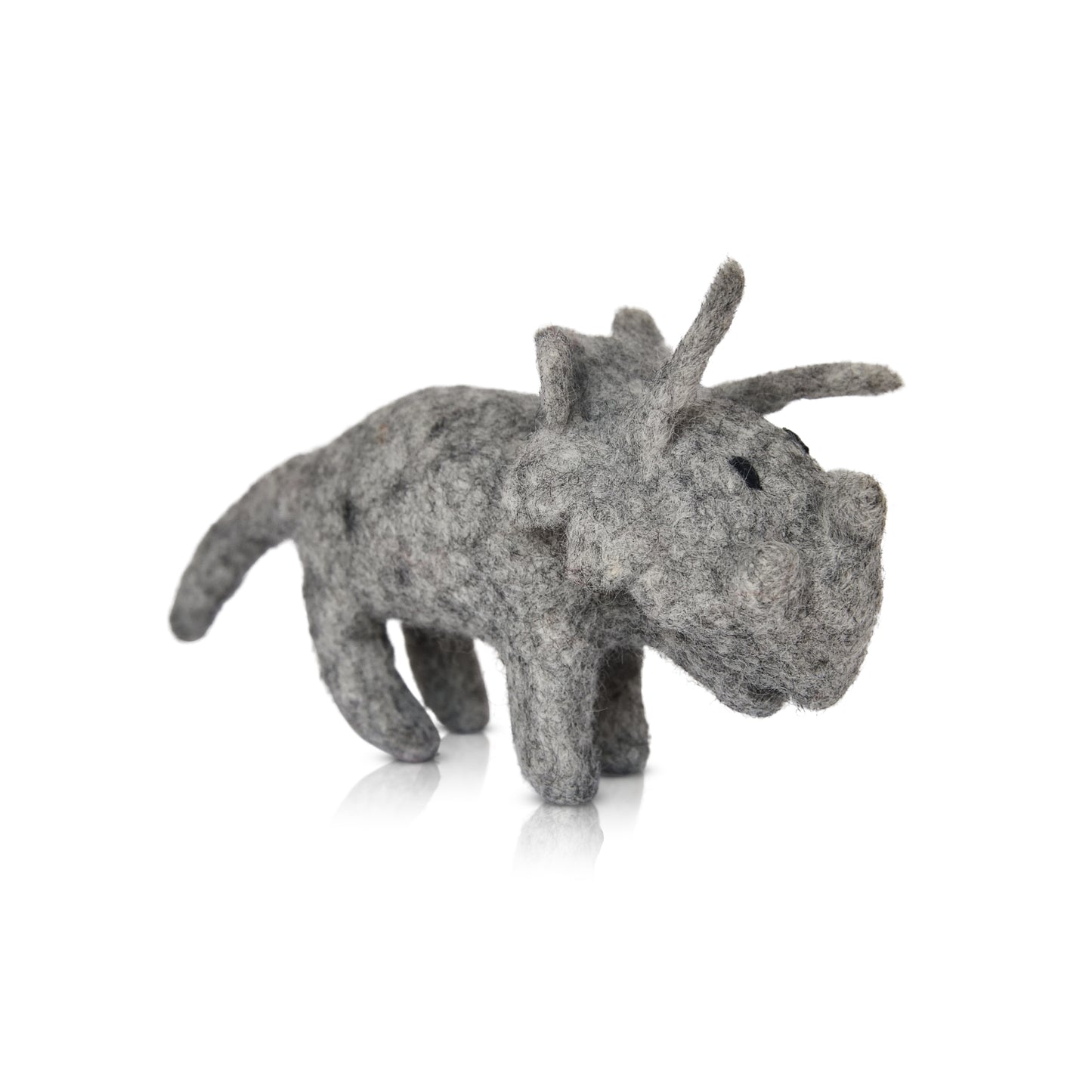 Tickly Triceratops | Mini Dark Marle Felt Dinosaur