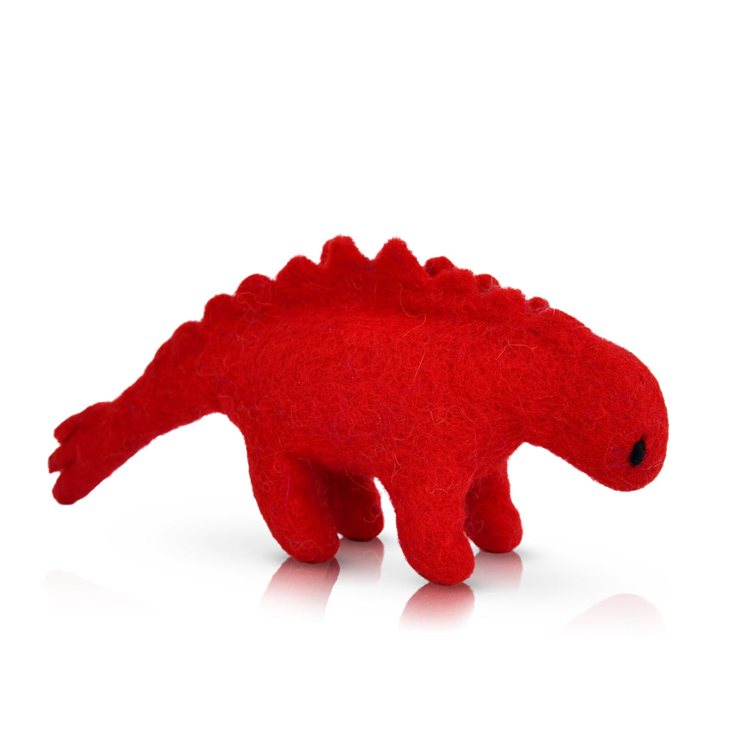 Sensible Stegosaurus | Mini Red Felt Dinosaur