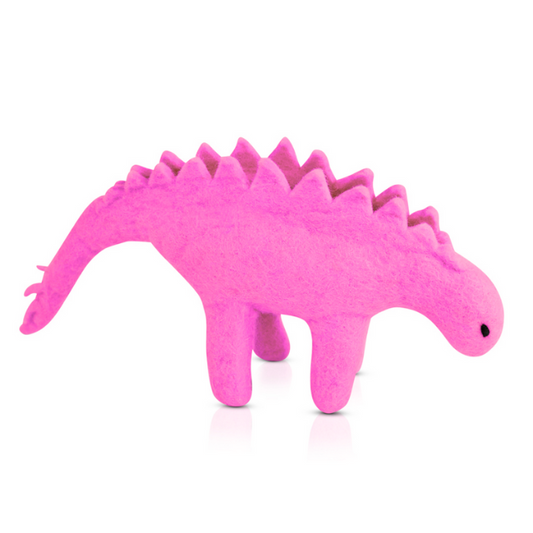 Large Pink Stegosaurus | Felt Dinosaur Toy